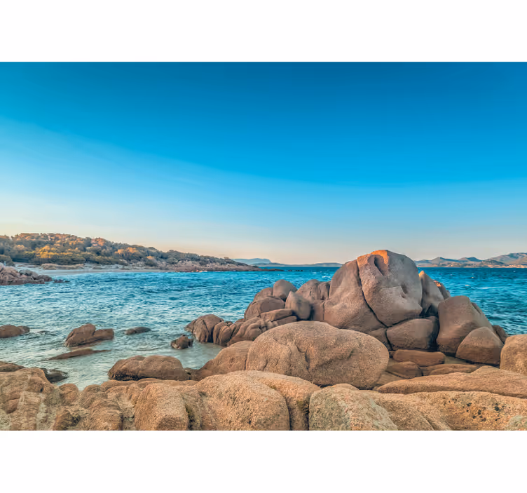 Under the sea wall mural rocky coastline calm - TenStickers