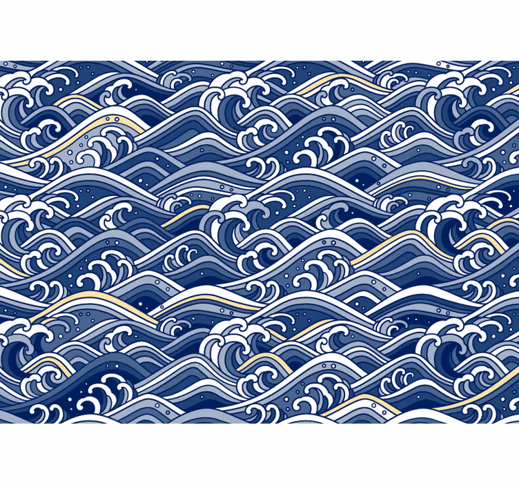 Under the sea wall mural flowing ocean waves - TenStickers