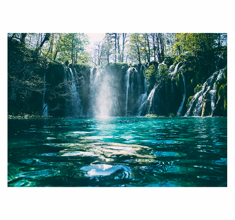 Wall mural waterfall vibrant waterfall vista - TenStickers
