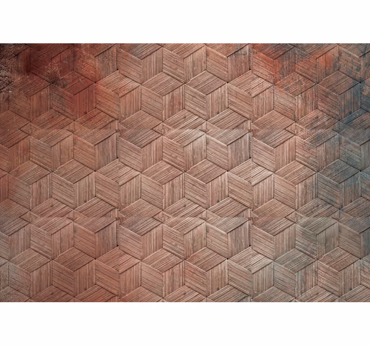 Geometric Wood Pattern texture wall mural - TenStickers