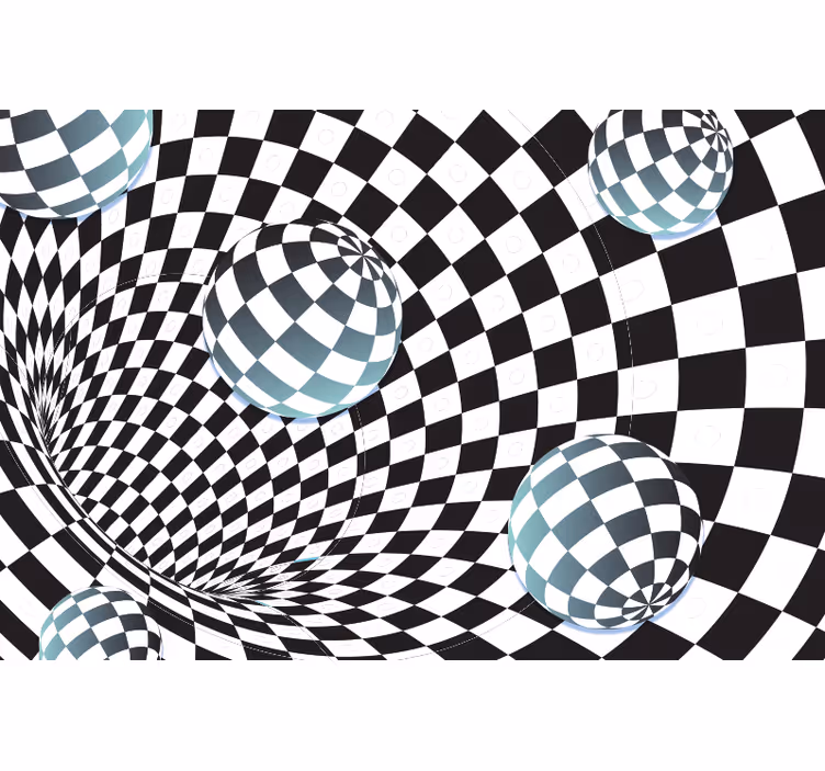 Abstract wall mural illusory sphere design - TenStickers