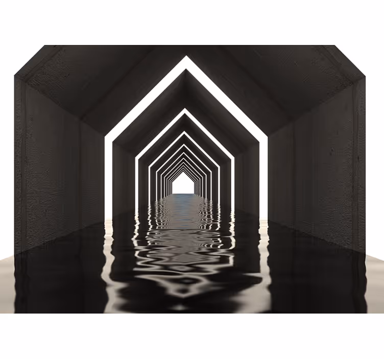 Reflective Tunnel Perspective wall mural 3d - TenStickers
