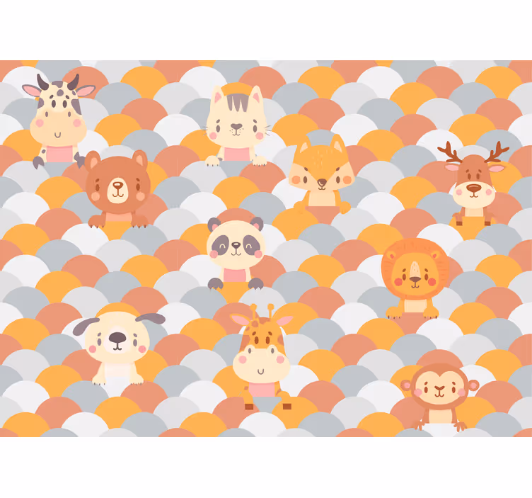 Cute Animal Faces animals wall mural - TenStickers