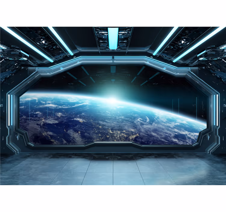 Earth from space 3D wallpaper - TenStickers