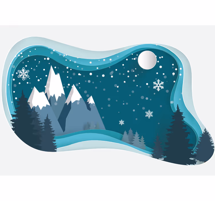 Chilly Mountain Landscape wall mural mountain - TenStickers