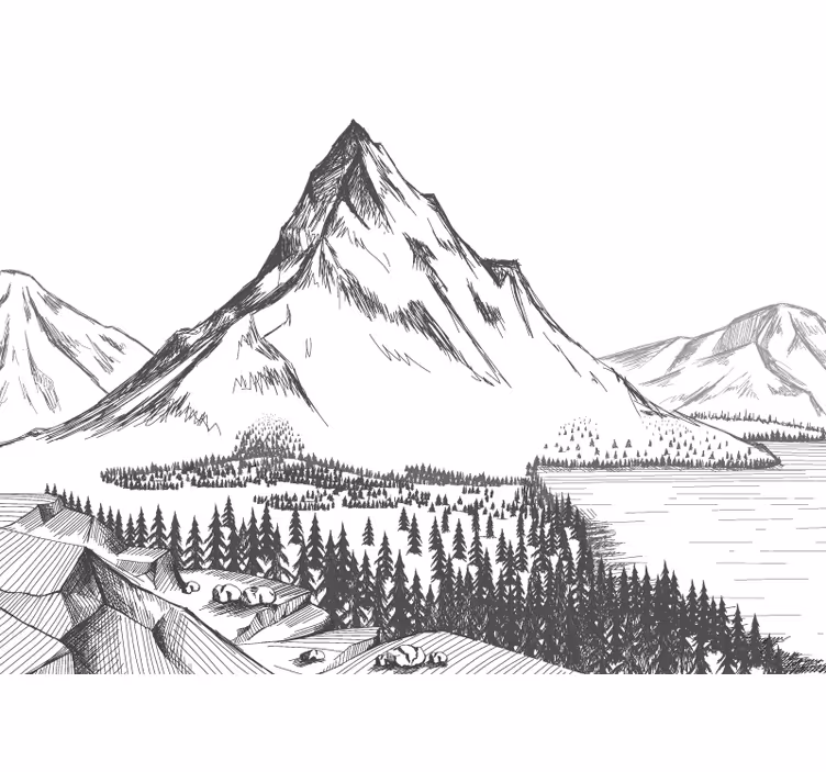 Wall mural mountain grand mountain landscape - TenStickers