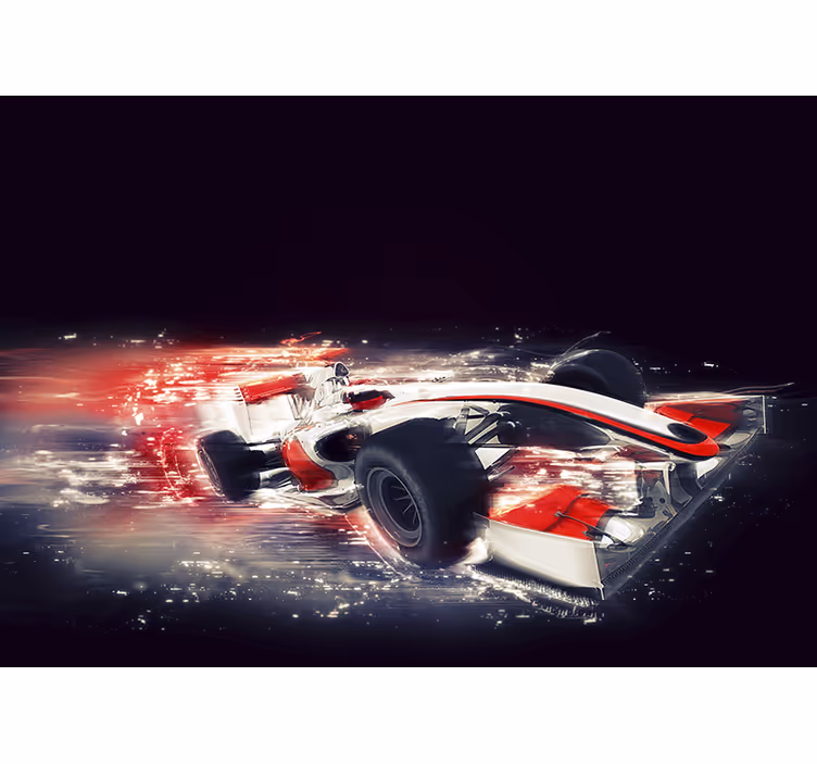 Wall mural vehicle racing car in motion - TenStickers