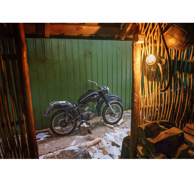 Classic Motorcycle Scene wall mural vehicle - TenStickers