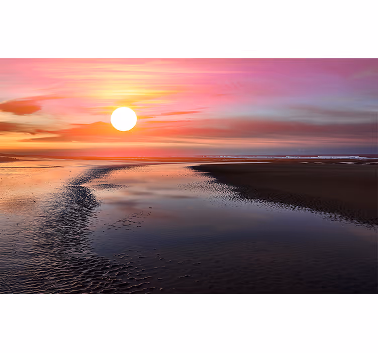 Serene Sunset Vista wall mural mountain - TenStickers