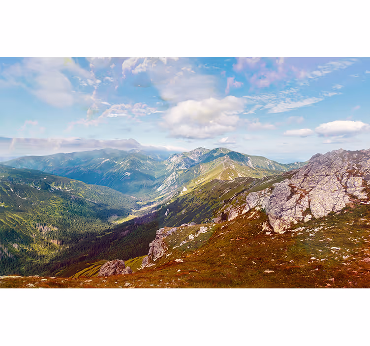 Wall mural mountain panoramic mountain view - TenStickers