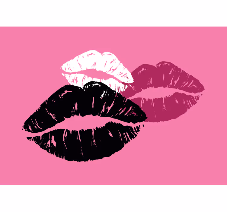 Kiss Imprint Art romantic wall mural - TenStickers