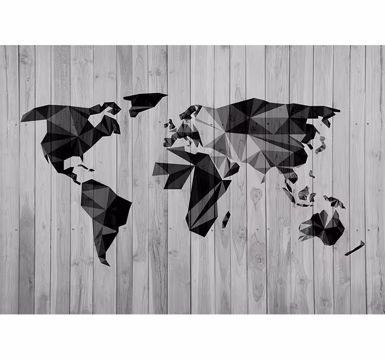 Geometric Global Map world map wallpaper - TenStickers