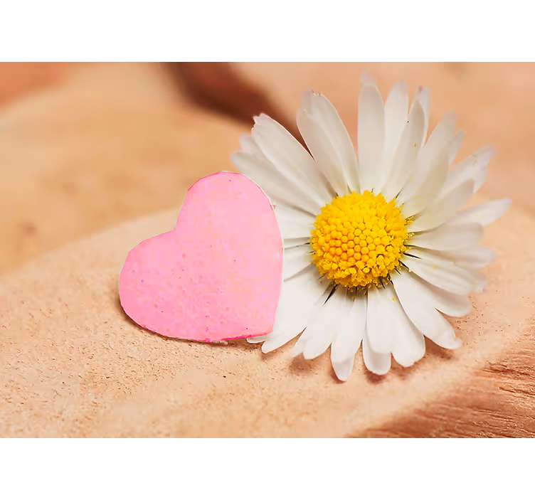 Heart Flower Blossom romantic wall mural - TenStickers