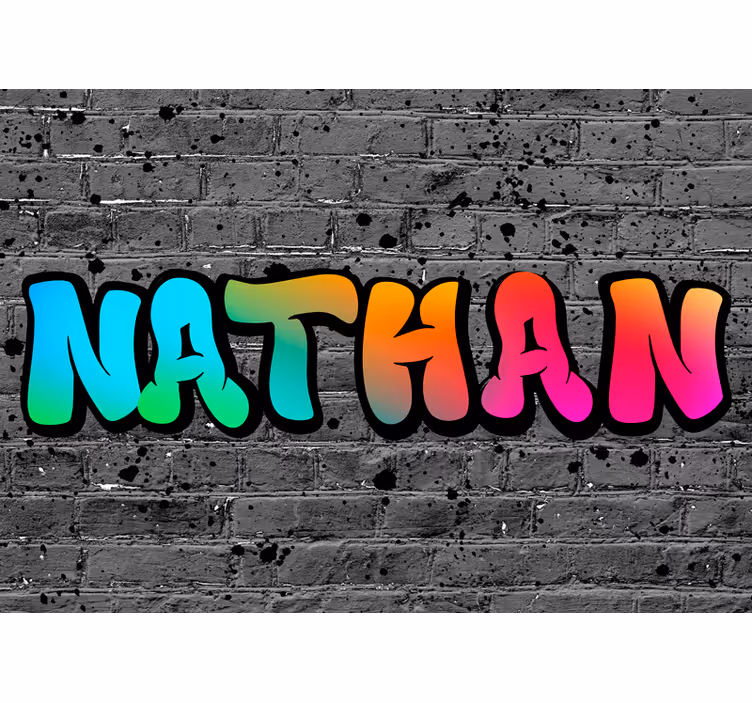 Quote wall mural vibrant name art - TenStickers