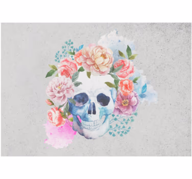 Floral Skull Art animals wall mural - TenStickers