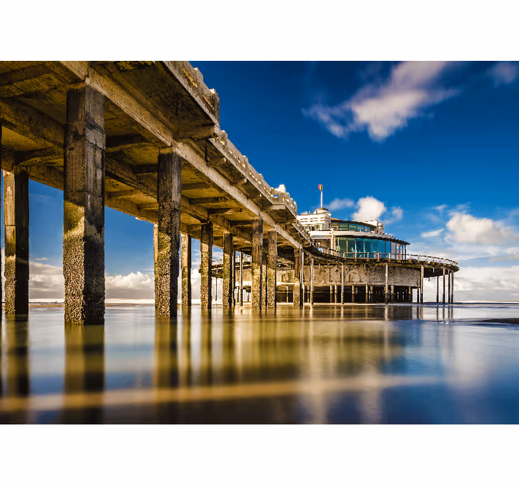Coastal Pier Serenity landscape wall mural - TenStickers