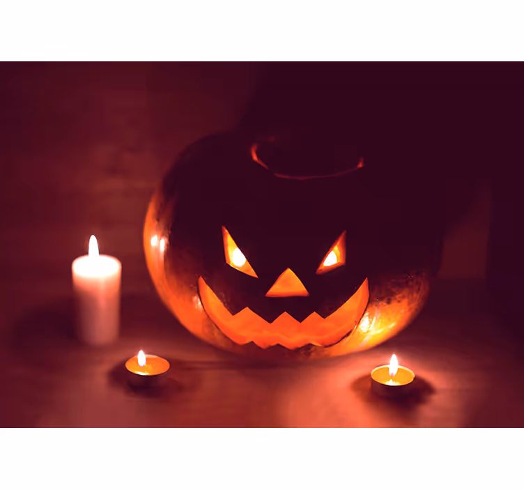 Scary Pumpkin Glow wall mural halloween - TenStickers