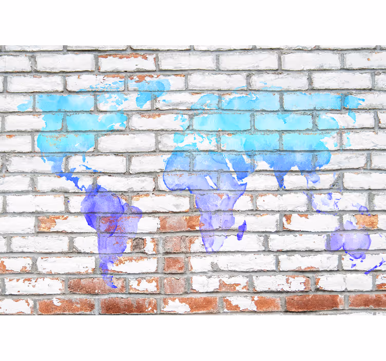 Global Map Burst world map wallpaper - TenStickers