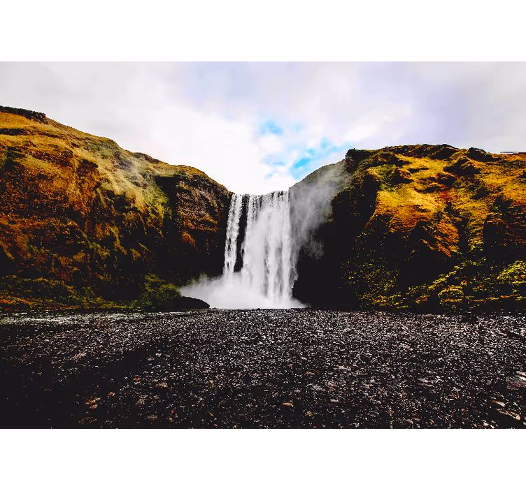 Wall mural waterfall majestic waterfall scene - TenStickers