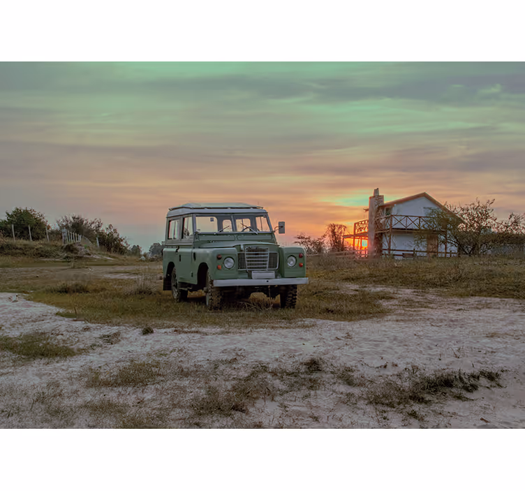 Green Classic Car wall mural vehicle - TenStickers