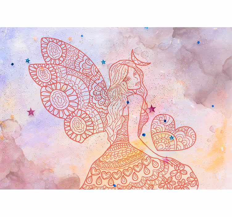Wall mural fantasy heartfelt fairy - TenStickers