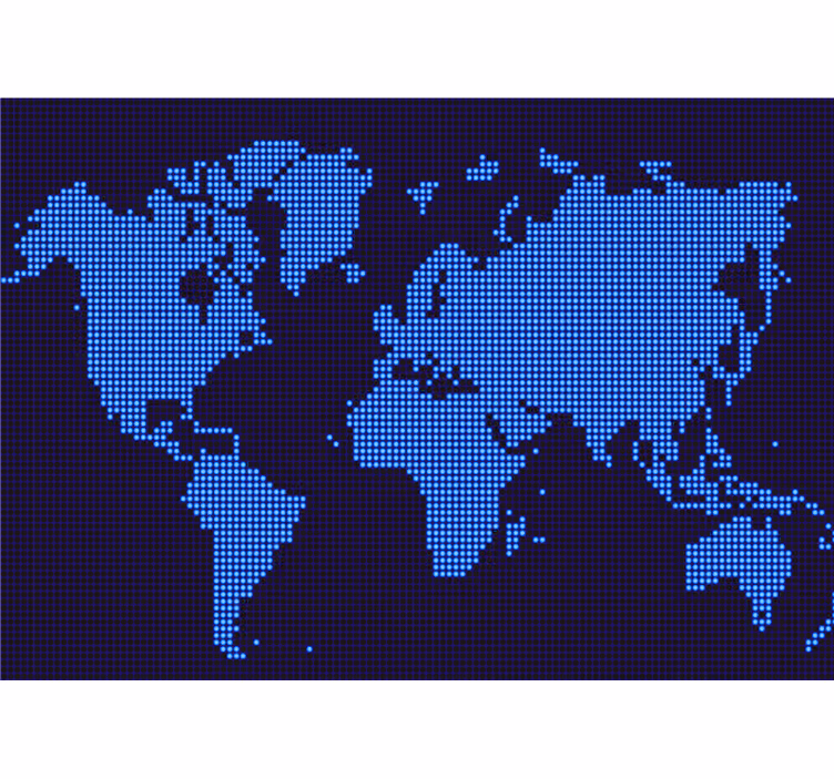 Pixelated Global Map world map wallpaper - TenStickers