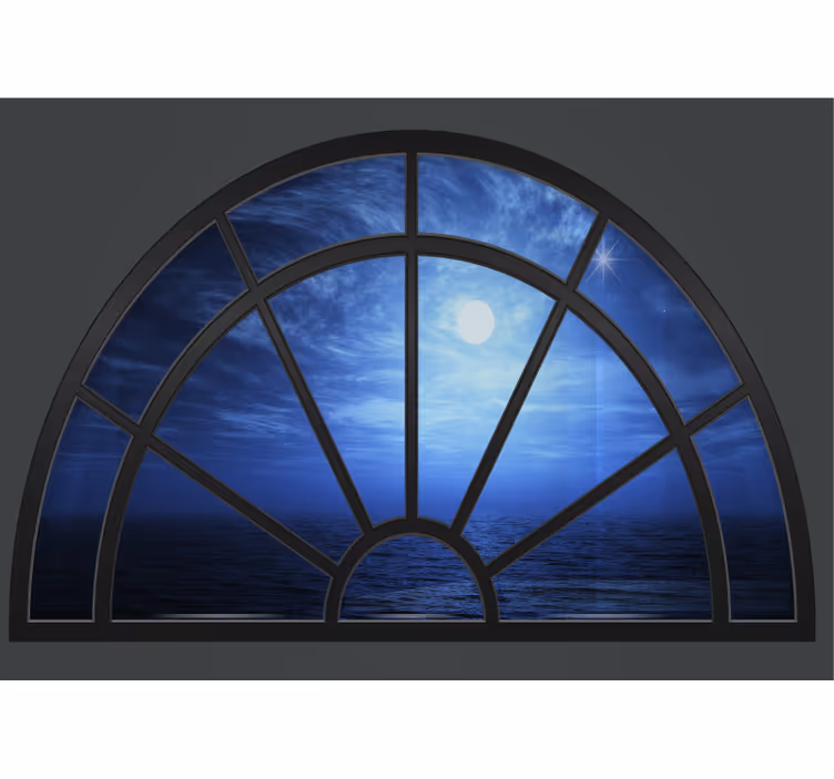 Sky wall mural moonlit ocean view - TenStickers