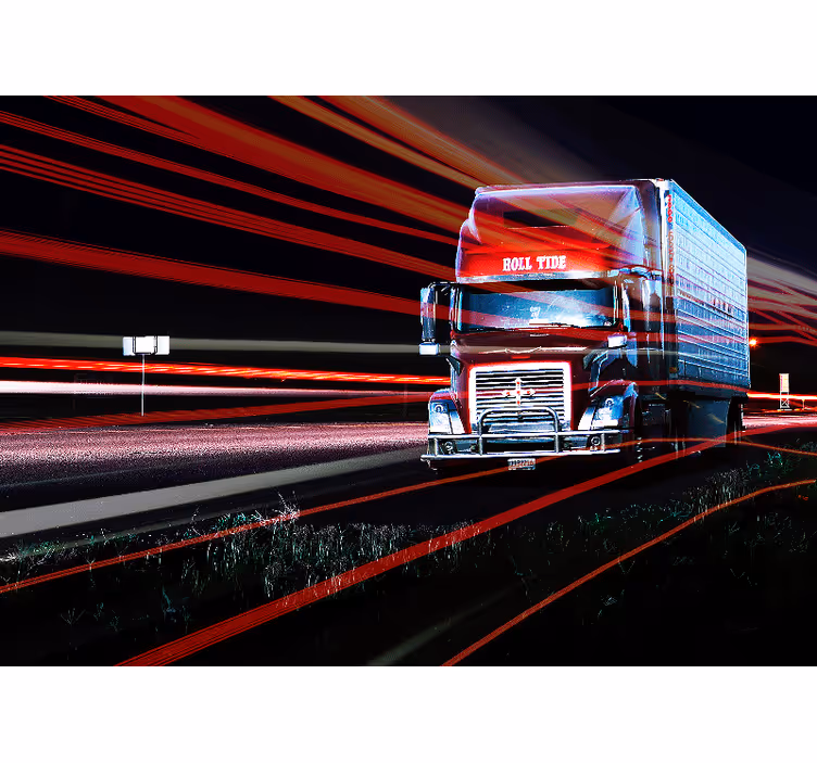Red Truck Motion wall mural vehicle - TenStickers