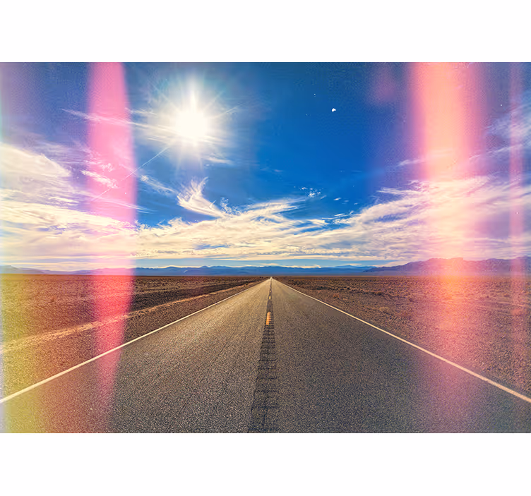 Desert Highway Scene landscape wall mural - TenStickers