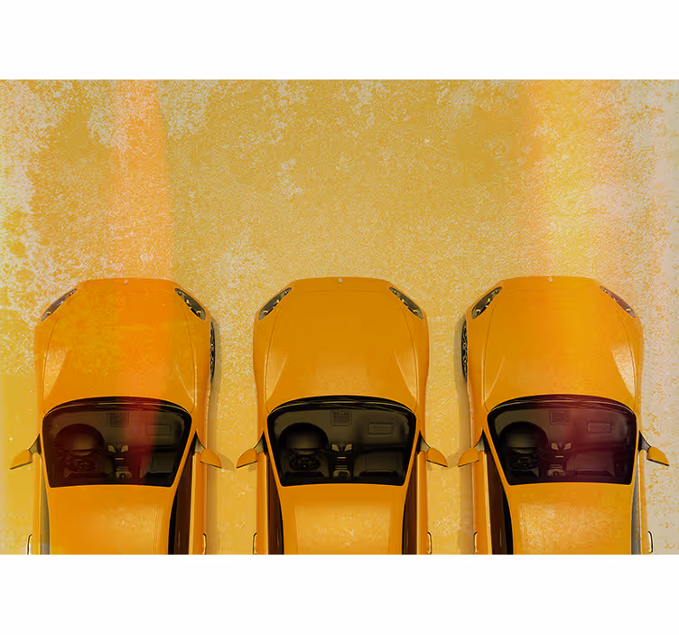 Yellow Sport Cars wall mural vehicle - TenStickers