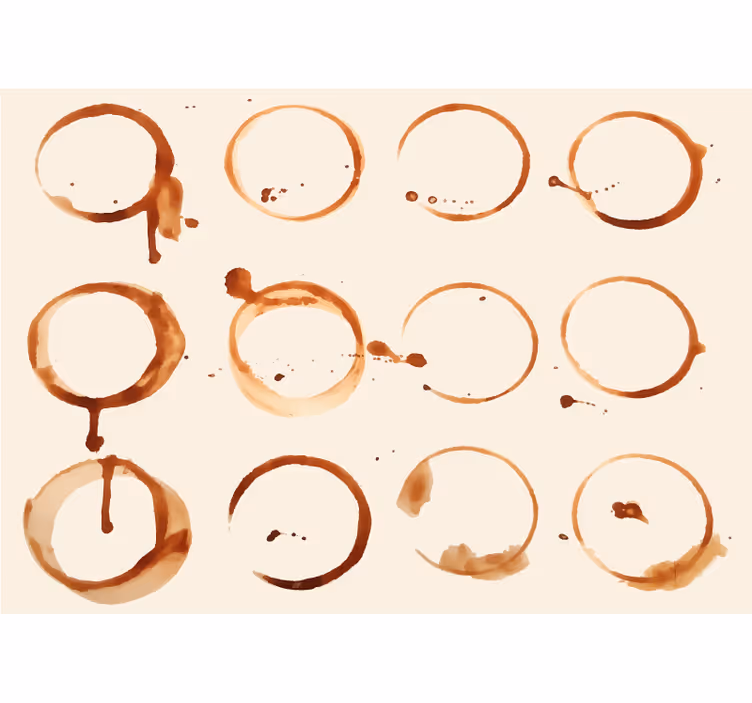 Coffee Ring Patterns wall mural kitchen - TenStickers