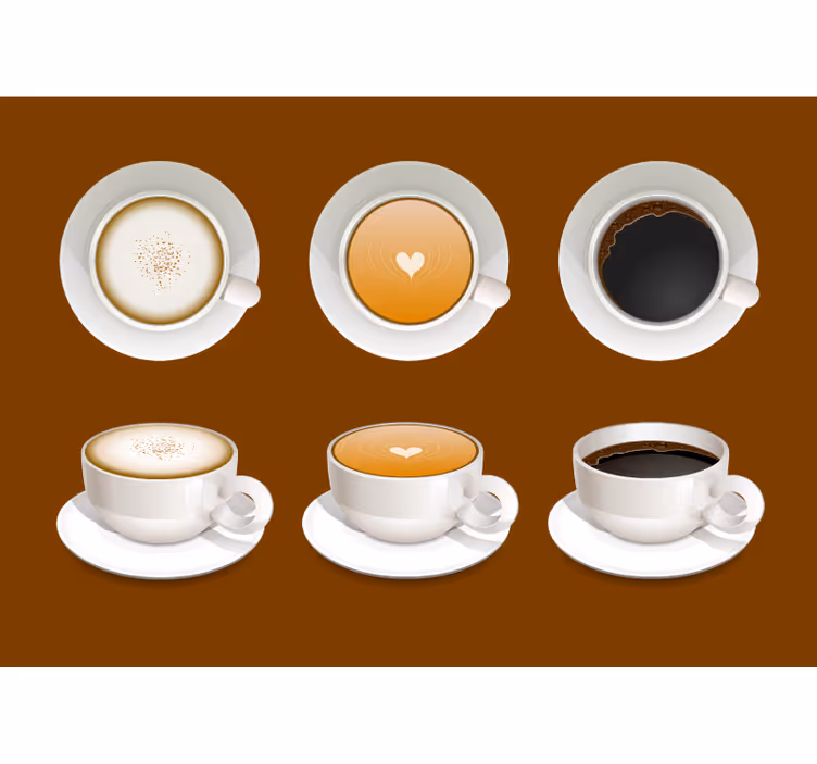 Coffee Cup Designs quote wall mural - TenStickers