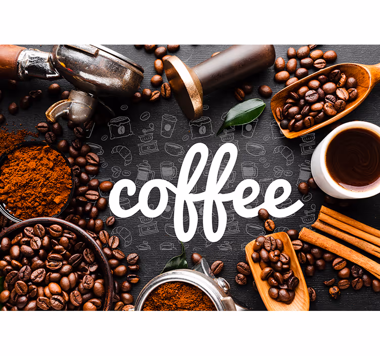 Coffee Inspiration quote wall mural - TenStickers
