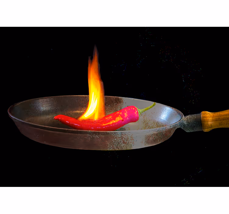 Fiery Chili Pepper wall mural kitchen - TenStickers