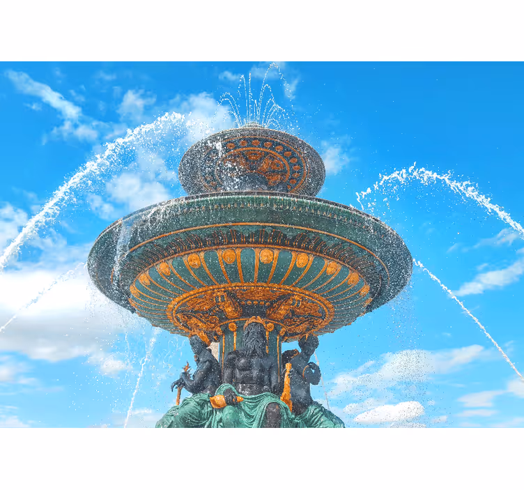 Majestic Fountain Sculpture city wall mural - TenStickers