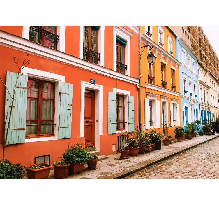 Colorful Parisian Facades city wall mural - TenStickers