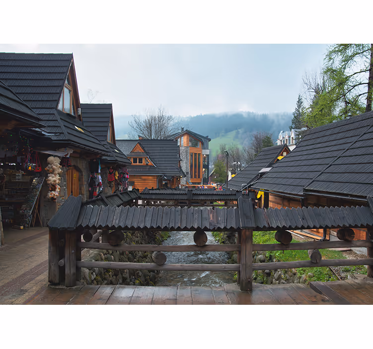 Charming Alpine Village city wall mural - TenStickers
