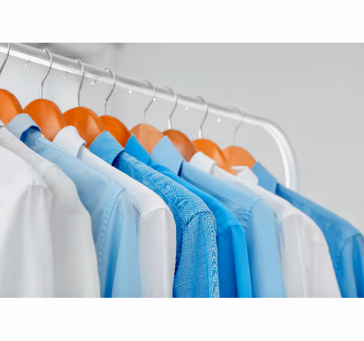 Hanging Blue Shirts texture wall mural - TenStickers