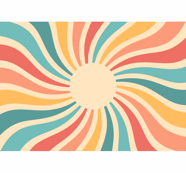 Abstract wall mural radiating color waves - TenStickers