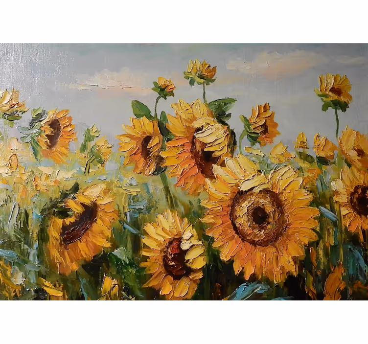 Flower wall mural sunflower meadow bloom - TenStickers