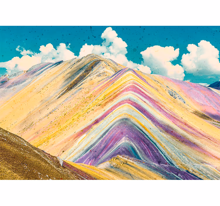 Landscape wall mural colorful mountain peaks - TenStickers