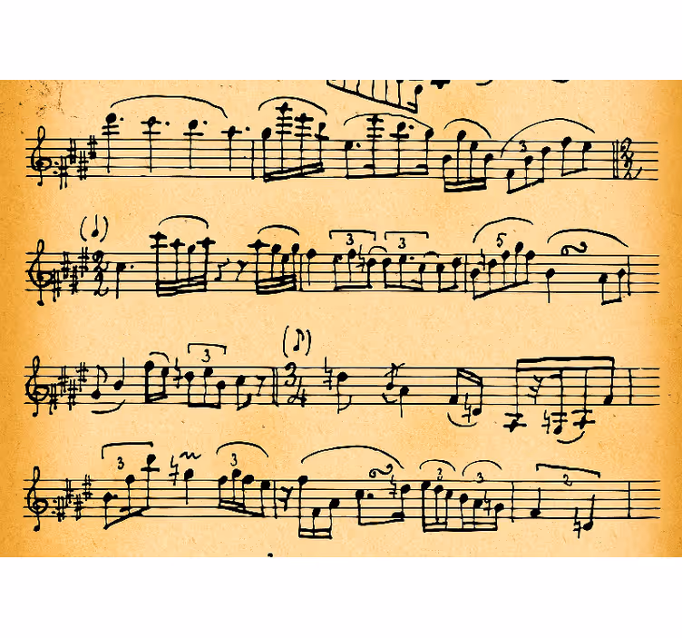 Music wall mural music sheet designs - TenStickers