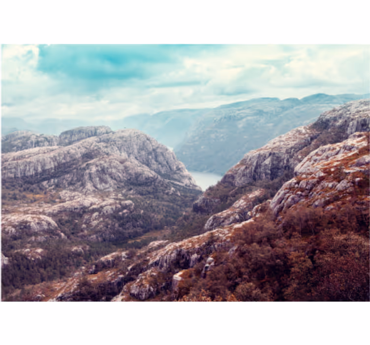 Landscape wall mural mountain view scenery - TenStickers