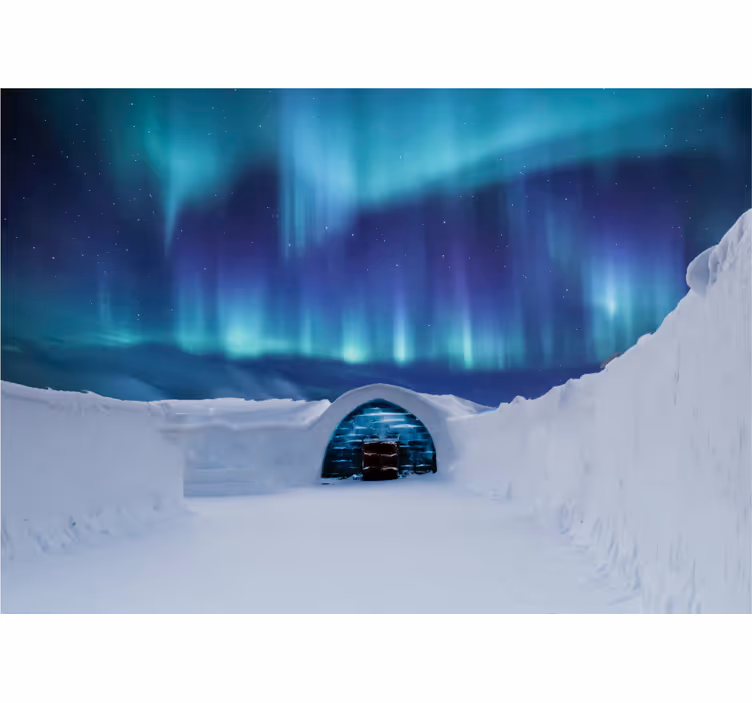 Landscape wall mural aurora borealis paradise - TenStickers