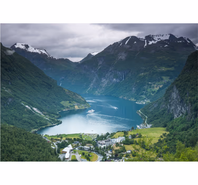 Landscape wall mural stunning fjord views - TenStickers