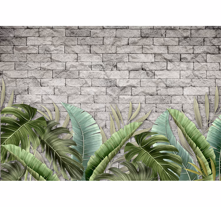 Nature wallpaper lush tropical foliage - TenStickers