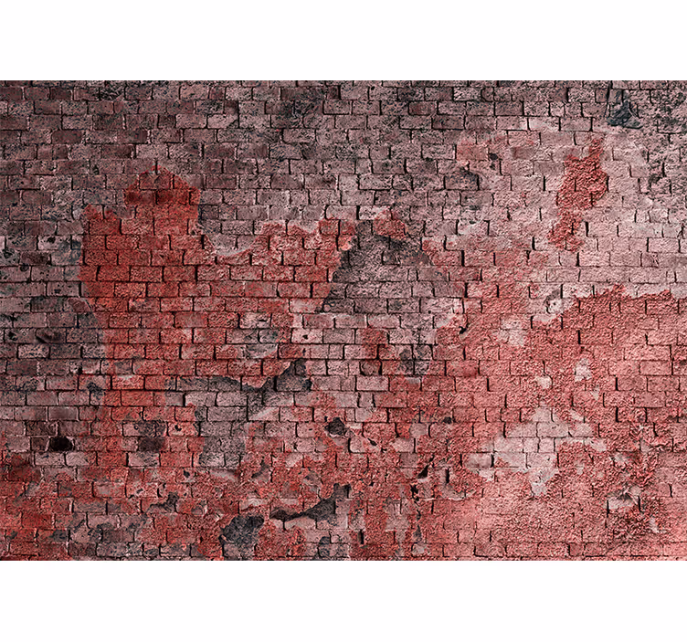 Brick mural wallpaper textured red surface - TenStickers