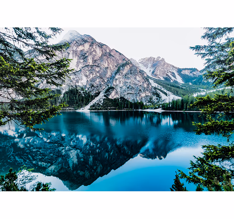 Landscape wall mural mountain reflection lake - TenStickers