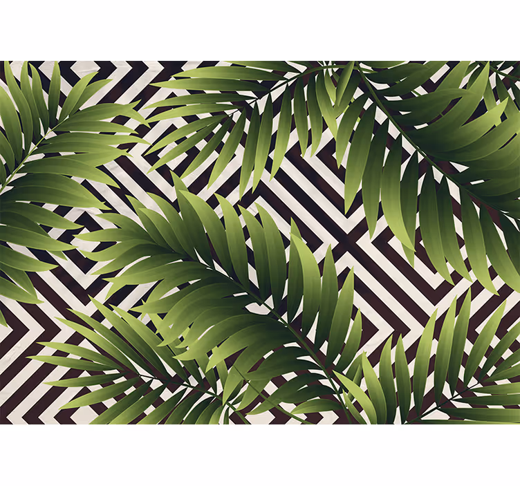 Nature wallpaper tropical leaf art print - TenStickers