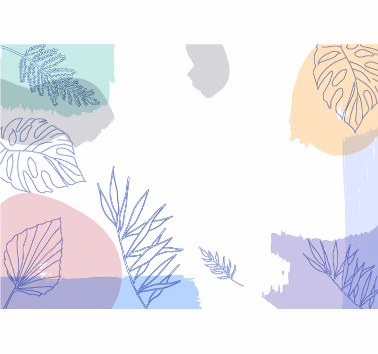 Wall mural nature leafy geometric patterns - TenStickers